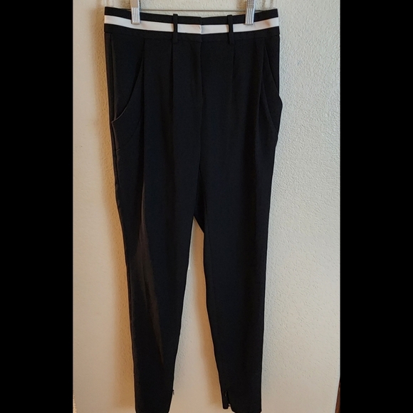 Fashion Star for Express Black Slim Ankle Zip Tuxedo Trouser Pants Size 0 - Picture 3 of 9